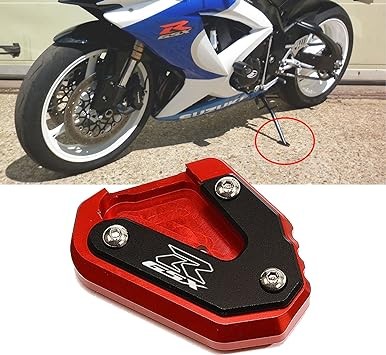 Kickstand For Suzuki GSX-R 600 GSX-R 750 GSX-R 1000 RX GSXR1000 Motorcycle CNC Extension Pad Support Plate Foot Side Stand