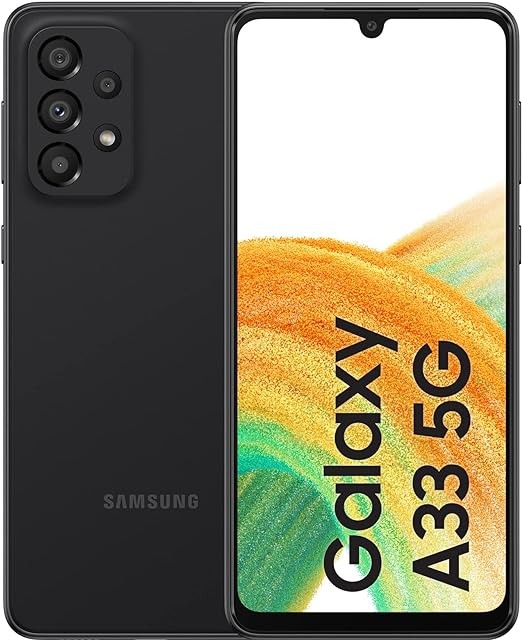 SAMSUNG A33 5G + 4G LTE (128GB+6GB) 6.4 48MP Quad Camera Factory Unlocked (NOT Verizon Boost At&t Cricket Straight) SM-A336MDSN (25W Charging Cube Bundle, Awesome Black)