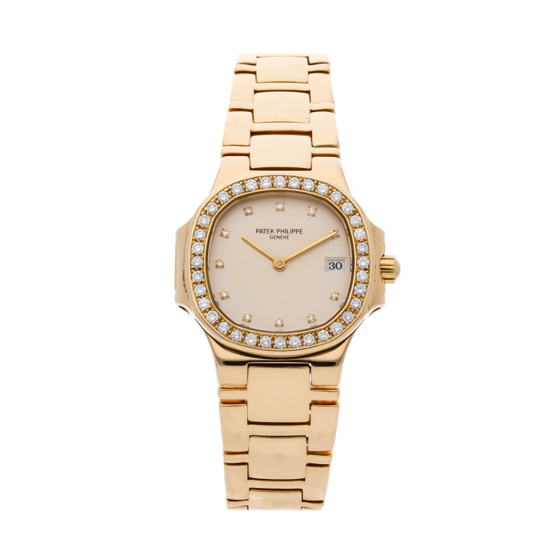 Patek Philippe Nautilus Quartz Gold Diamonds Ladies Bracelet Watch 4700053J