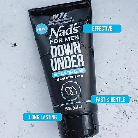 Nad's For Men Intimate Hair Removal Cream For Men - Easy & Painless, Depilatory Cream For Unwanted Male Hair In Intimate/Private Area, Suitable For All Skin Types